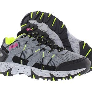 Fila Grand Tier Trail Gray and Green Athletic Shoes with Mesh Uppers Women Sz 7